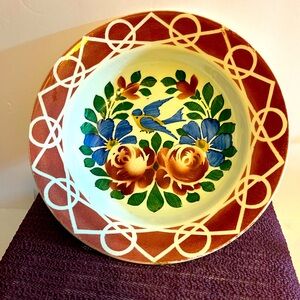 VINTAGE RARE DITMAR URBACH Z FLORAL/BIRD PORCELAIN BOWL PREOWNED